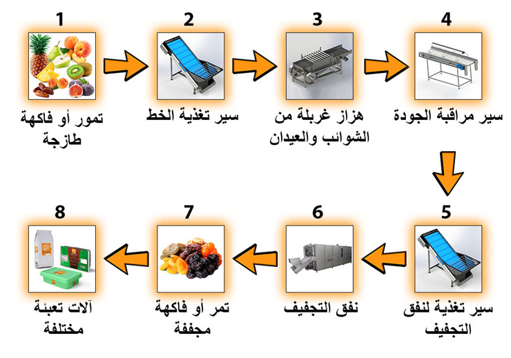 مخطط العمل – خط تجفيف التمور والفاكهة